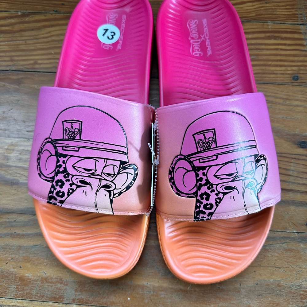 New Skechers x Dr. Bombay Snoop Dogg Slides Men's Sandals Size 13 Bored Monkey